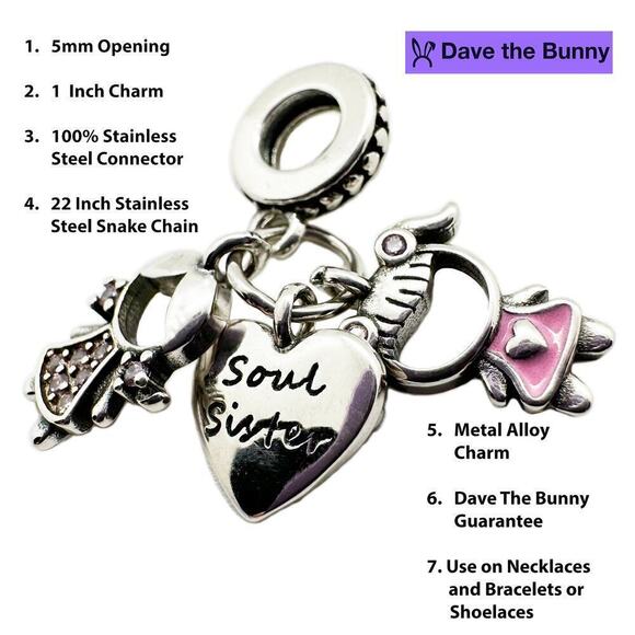 Soul Sister Charm Necklace - Forever Pendant - Picture 3 of 8